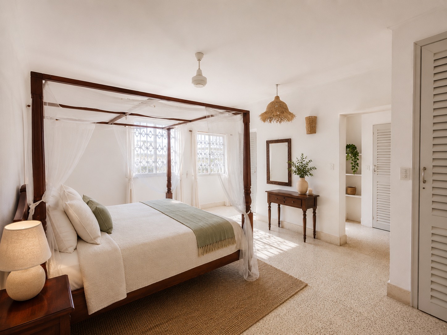Bedroom at Villa Samawati with tropical garden outlook