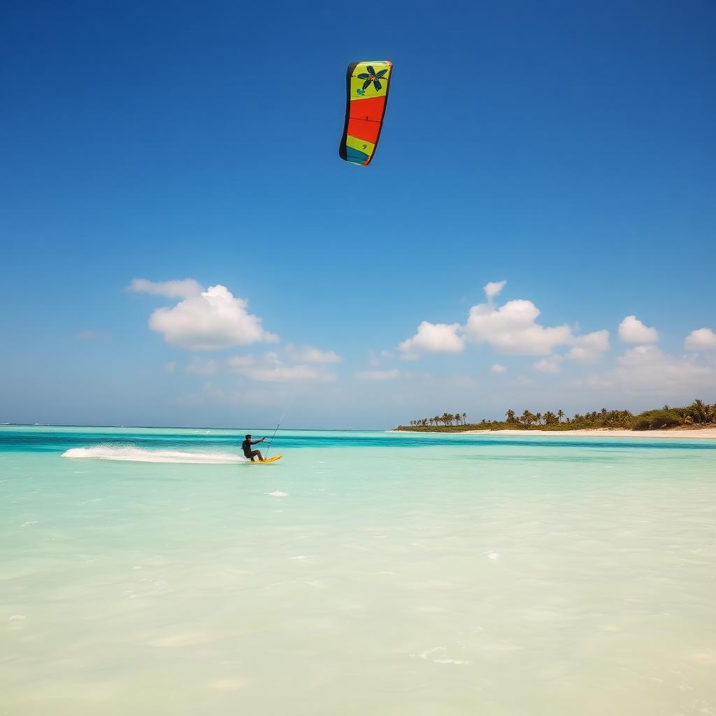 Kitesurfing on the Diani lagoon